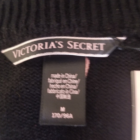 VS M Soft Cashmere Kiss Black Tease Sweater New - Picture 4 of 8